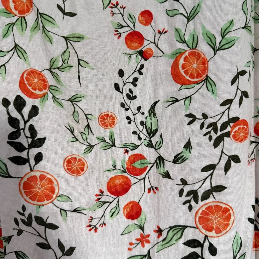 Joie Floral white Mini Dress with oranges fruit pattern - Picture 3 of 3